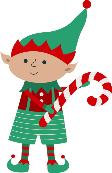 Christmas Elf with Candy Cane